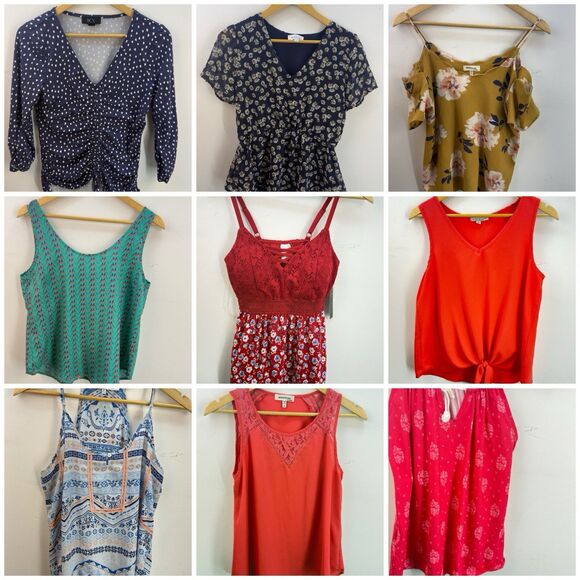 LOT of 9 Women's Tops Blouses - Picture 1 of 16